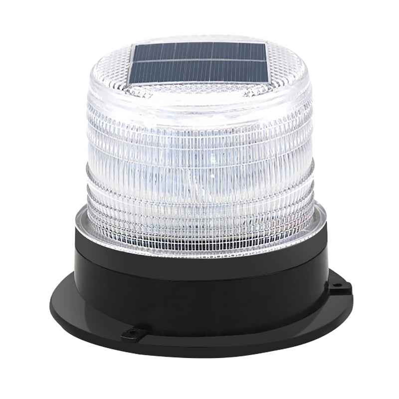RISOON Solar Strobe Warning Safety Flashing Light:Ceiling Strobe Lamp with Strong Magnetic Base Waterproof for Construction, Traffic, Factory, Crane Tower, Boat Navigation (Red+Blue Light) - Image 1